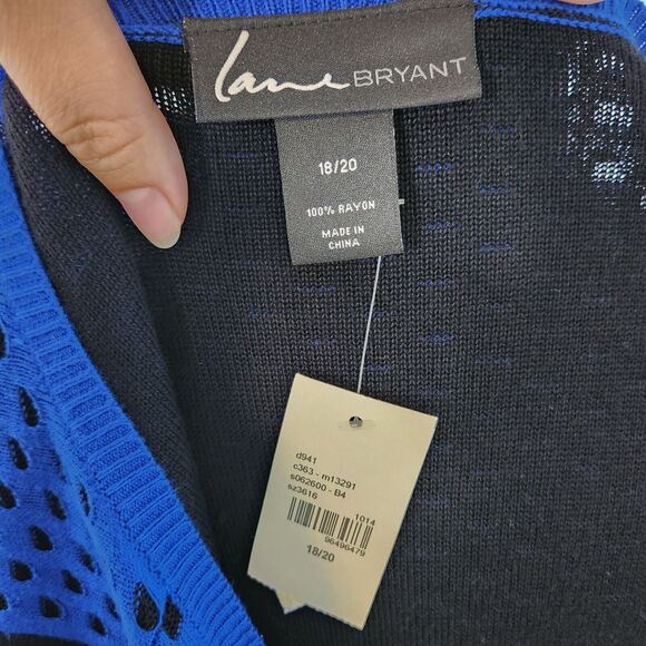 NEW Lane Bryant Womens Sweater Dress Plus Sz 18/20 Black Blue 3/4 Sleeve NWT - Picture 10 of 11